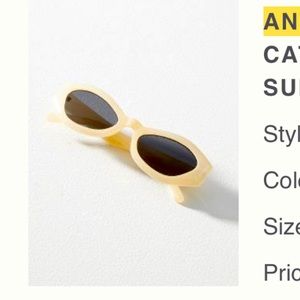 NWT cream and black sunglasses that are cat eye by eyeking for Anthropologie